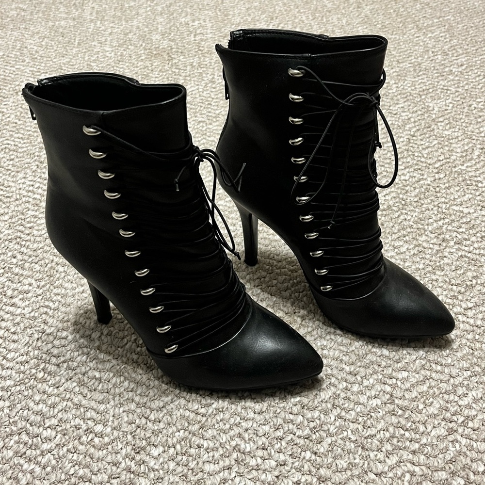 Black stiletto booties